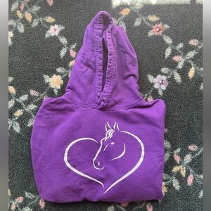 Cute Purple Horse Heart Hoodie